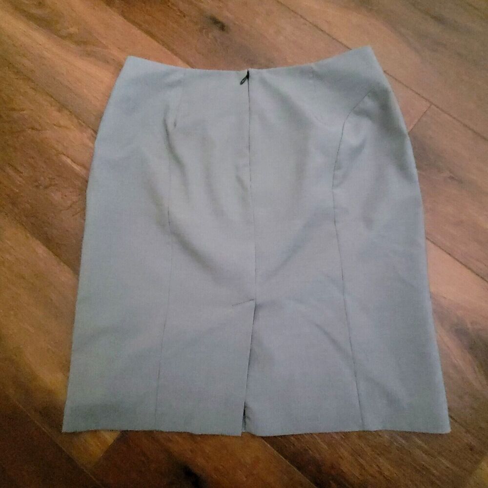 Banana Republic Pencil Skirt Womens 8 Gray Houndstooth Lined Slit Career Black - Picture 2 of 14